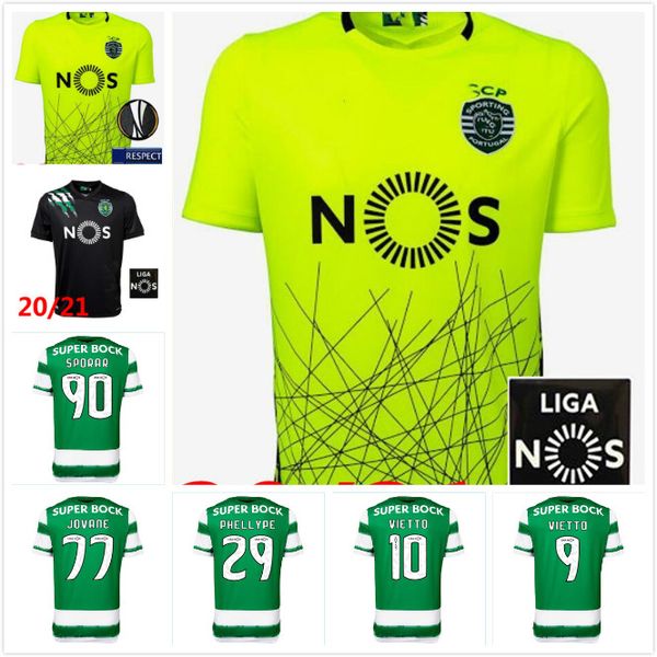 

20 21 sporting clube de sporting cp lissabon fuÃball trikots phellype 2020 2021 fernandes fuÃball trikot lisbon dost soccer jersey, Black;yellow