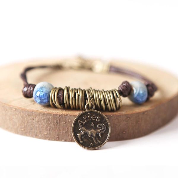 

e artificial original twelve constellations of art ceramic bracelet fb498 mix order 20 pieces a lot slap &snap bracelets, Silver