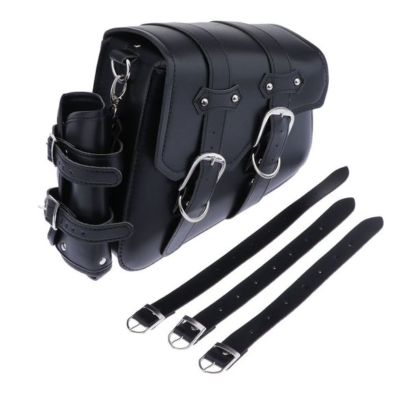 

motorcycle right saddlebag tool bag + fuel oil bottle/cup holder universal