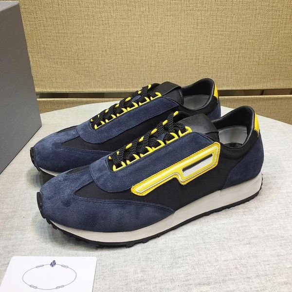 

suede and nylon sneakers mens shoes fashion vintage breathable sports sneakers comfortable casual low lace -up men shoes manner schuhe, Black