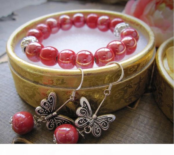 

роскошные ювелирные изделия набор керамики браслет и серьги для женщин традиционный classial новый стиль горячей моды свободных от shippment, Silver