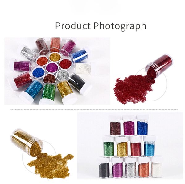 

12 colors glitter shake jars slime supplies glitter powder sequins for slime arts crafts extra solvent resistant glitter powder shakers