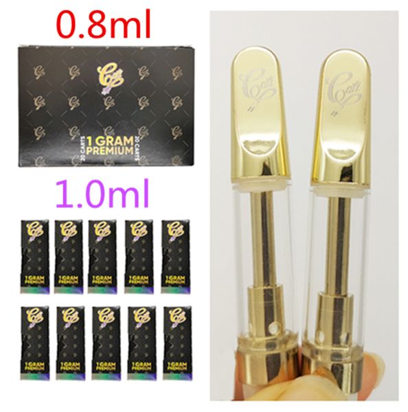 

2020 Новые Cali разъемные Тележки Vape Картриджи 0,8 / 1,0 мл Gold Масло Форсунки Ceramic Coil густое масло Голографическая Box Пустые Электронные сигареты