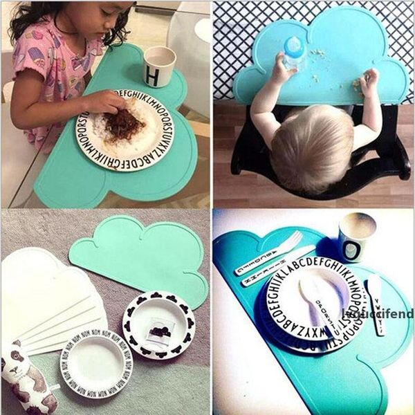 

eco-friendly 1pcs silicone cloud shape insulation kitchen placemat cute kids placemat pad dining table mat coaster christmas