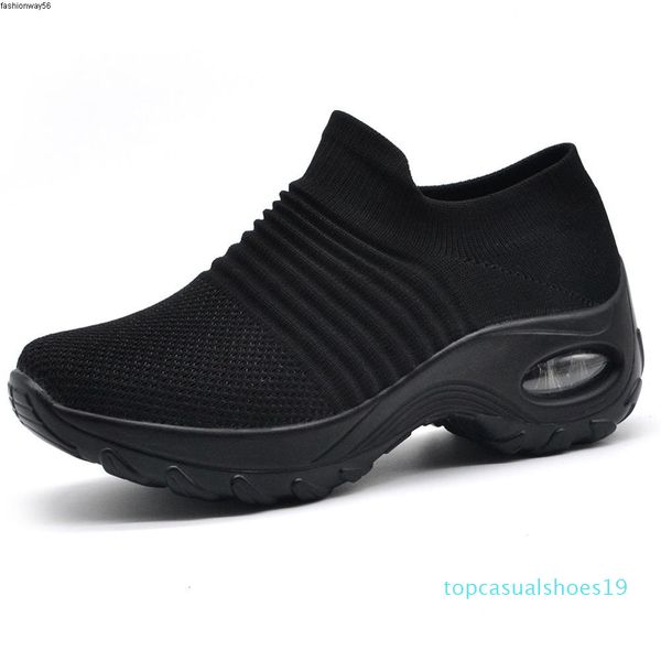 

платформа stq 2019 на осень квартиры кроссовки женщин лианы сетки носок теннис на открытом воздухе обувь для ходьбы 1839 ly191129 t19, Black