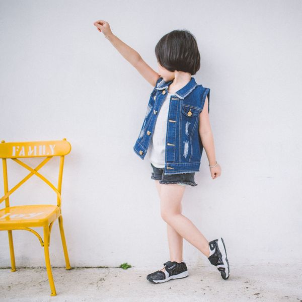

бобо kids корейский стиль разорвал одежда denim жилет мальчиков и девочек джинсовой жилет детской одежды не будут возвращены или изменены, Camo