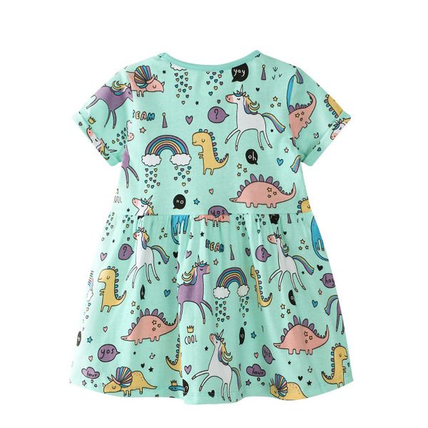 

2020 girls designer dress fashion print dresses kids summer explosion trend short sleeve princess dress chidlren designer breathable dresses, Red;yellow