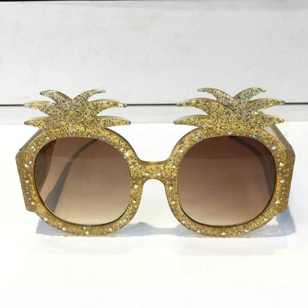 

l 0150s sunglasses gold acetate frame with pineapple 0150 design frame popular uv protection sunglasses fashion summer wome, White;black