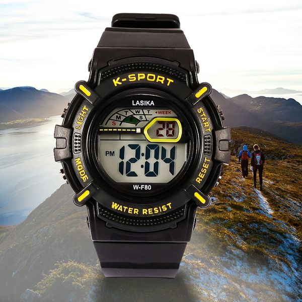 

new lassa electron electron three-color electronic waterproof sports watch fashion sports electronic watch, Blue