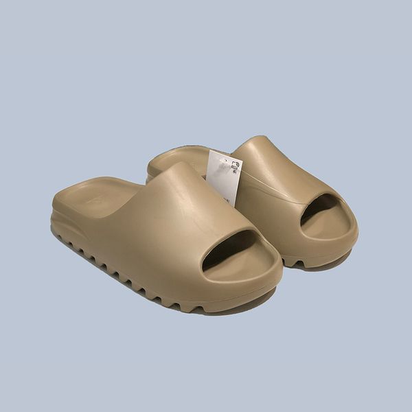 

wholesale new fashion bone mens womens resin desert sand kanye west sandal slides slippers foam runner beach male female sandals slippers, Black