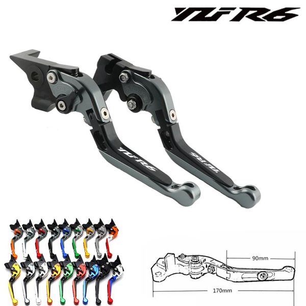 

for yzf r6 1999 2000 2001 2002 2003 2004 with logo(yzf r6) new cnc adjustable motorcycle brake clutch levers