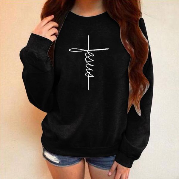 

sweatshirt women's winter printing round neck long sleeve plus velvet sweatshirt blouse bluza damska, Black