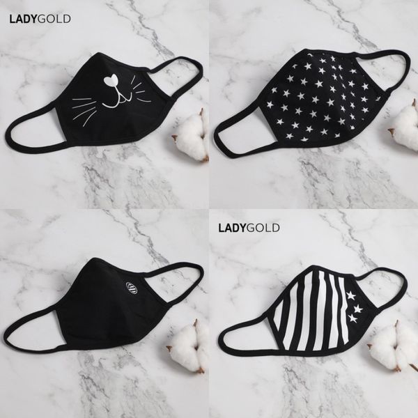 

party drink masks anti pm2.5 pollution fog cotton mout str mask wasable dustproof protective fa er ljja191#665, Black