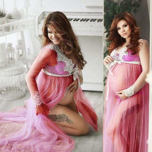 

new summer maternity long sleeve dresses nursing lace pregnant long maxi dress women pregnancy dresses for pgraphy, White
