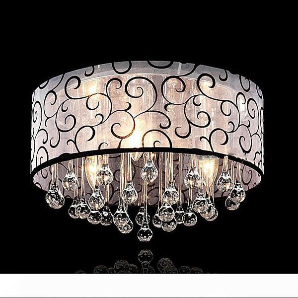 

modern crystal led chandelier luxury decor ceiling living room bedroom lighting clear glass pattern cloth shape white luster