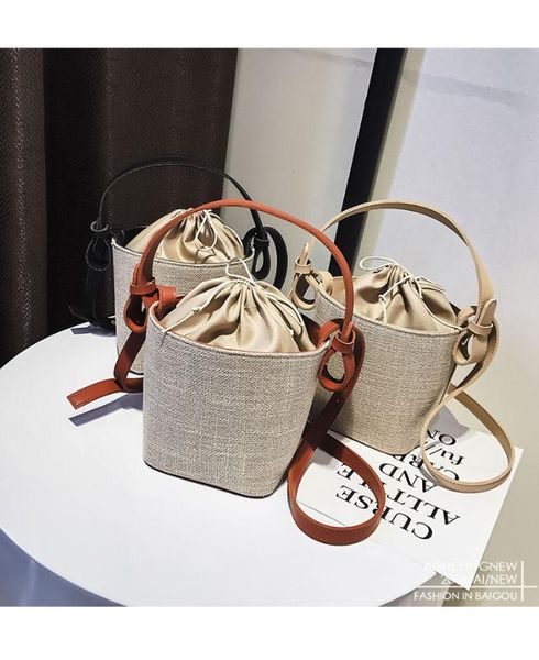 

сумка сумки женщины белье ведро мешок плеча пляжа burlap sling bucket пляжная сумка
