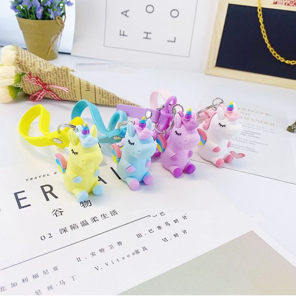 

pvc three-dimensional soft rubber keychain dream cartoon animal customization creative 3d doll animal bag pendant eea1861, Silver