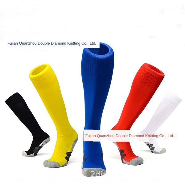 

2019 new breathable football socks children's long tube non-slip bottom game towel towel training football socks, Black