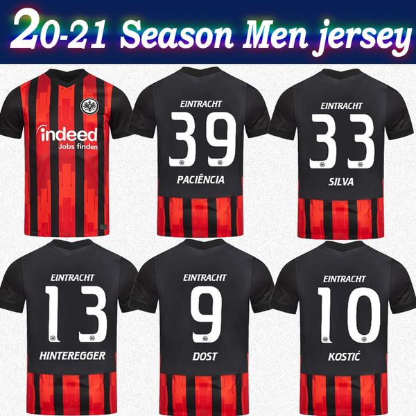 

20 21 айнтрахт футбол джерси дома 20-21 мужчины футбол рубашка # 39 paciencia # 33 silva customized франкфурт футбол рубашка в продаже, Black;yellow