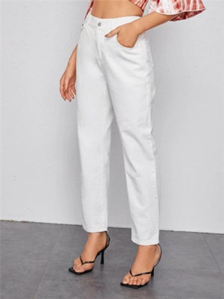 

straight jeans female casual denim pants, Blue