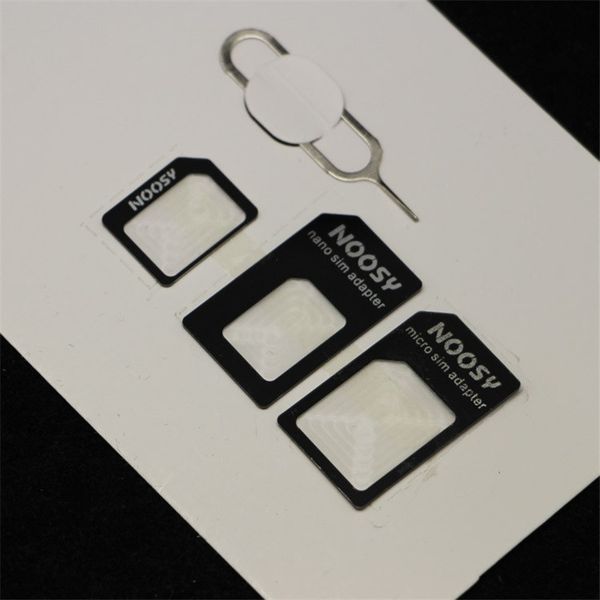 

20 pcs/lot nano sim card adapter 4 in 1 micro sim adapter with eject pin key retail package for phone 5/5s/6/6s/samsung