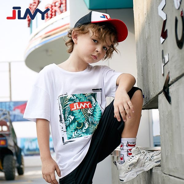 

jlny fashion brand clothing 2020 new leisure children's t-shirt children's clothing sports pure cotton short sleeve t-shirt for bo, Blue
