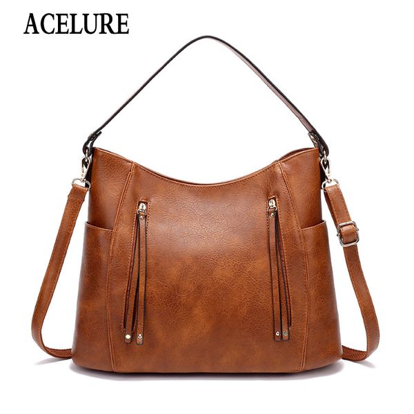 

vintage pu leather luxury shoulder bags women bags designer ladies hand for women brand messenger bag female totes acelure