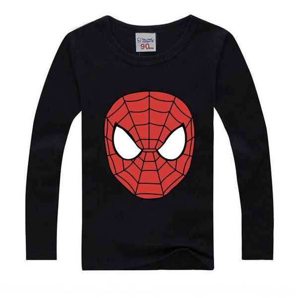 

size 80-180 cotton parent-child clothing spider-man children's long sleeve t-shirt fashion cartoon printed pure cotton t-shirt, Blue