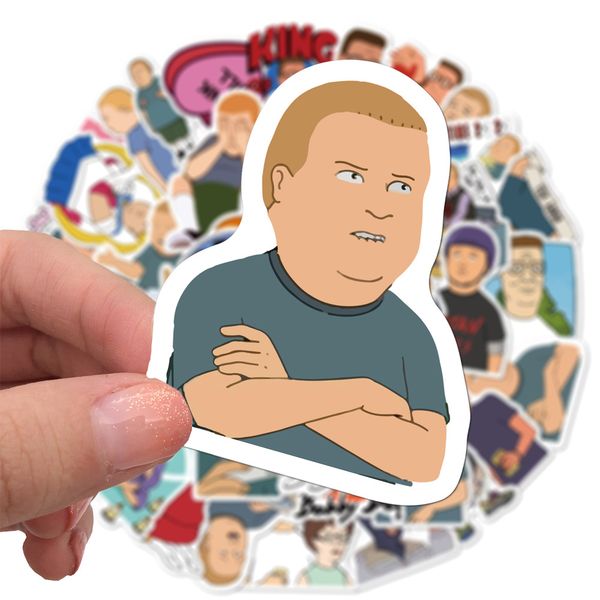 

50 pcs king of the hill cartoon waterproof stickers for skateboard suitcase phone lapluggage sticker