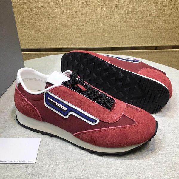 

suede and nylon sneakers men 's shoes autumn and winter fashion footwears lightweight casual lace -up men shoes with orig, Black