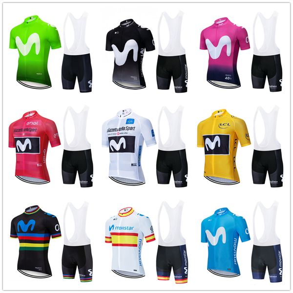 

tour de france 2020 pro team movistar cycling jersey kit men/women summer breathable cycling clothing bib shorts kit ropa ciclismo, Black;red