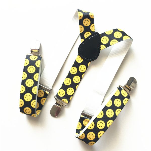 

children's boys kids smiling face print suspenders braces elastic adjustable straps party leisure wedding accessories etbd035, Black;white