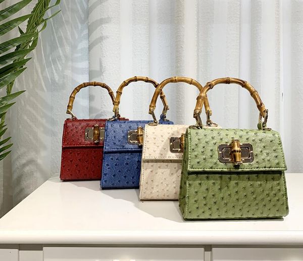 

урожай бамбука ручки сумки женщины аллигатор мешки плеча pu кожа crossbody сумка малые страуса кошельки