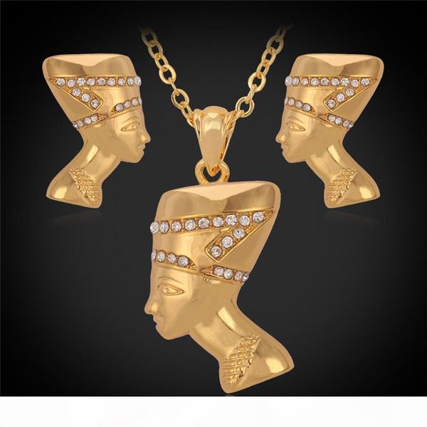 

new vintage королева красоты глава подвеска дизайнеры choker neckace 18k позолоченный австрийский горный хрусталь ожерелья set, Silver