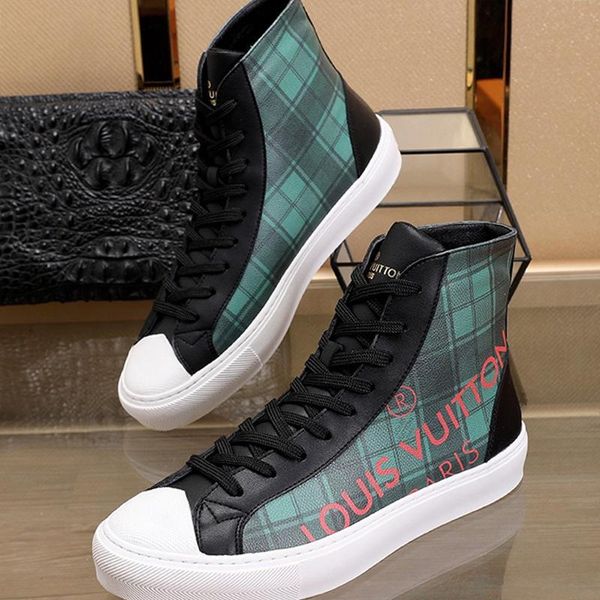 

fashion men shoes casual sneakers zapatos de hombre with box tattoo sneaker boot mens shoes casual bottes hommes fashion boots luxury style, Black