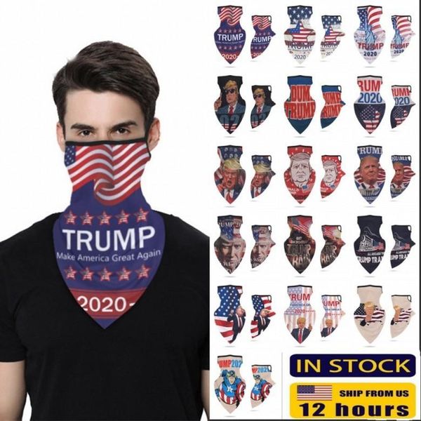 

16 designs 2020 make america again for president usa donald trump election outdoor headbands triangle scarves sports cycling wear fy6070, Black