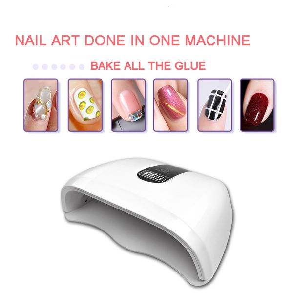 

96w nail dryer uv led nail lamp gel polish curing lamp skin care red light for dryer auto sensor manicure tools new