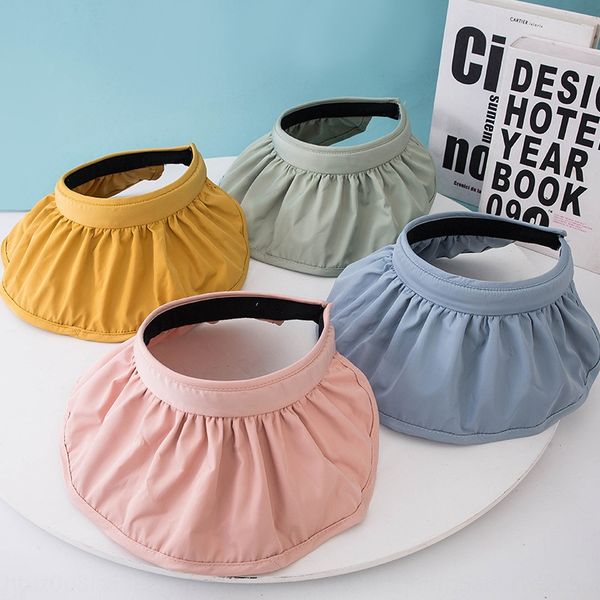 

children's hair b shell hair band sunscreen empty hat summer cotton thin sunscreen hat for children boys and girls, Blue;gray