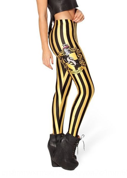 

starry sky digital printing yellow pants digital tight pants stripes tight leggings lgs3022, Black;white