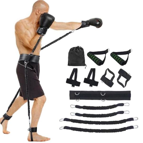 

resistance bands 150lb arm waist trainer bouncing agile boxing kick rope suit fitness workout professional