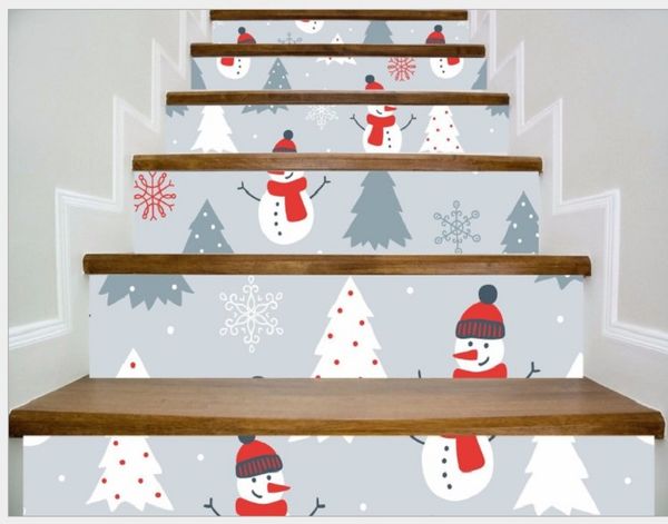 

2020 wall stickers slt014 christmas new stair stickers christmas snowman 3d decorative step stickers