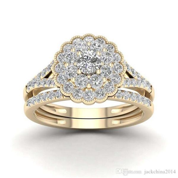

choucong new arrival vintage jewelry couple rings 925 sterling silver&gold fill 5a cubic zircon promise popular women ring gift, Slivery;golden