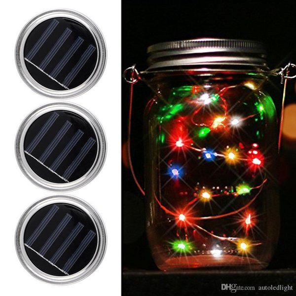 

xmas led solar powered mason jars light up lid 10 led string fairy star lights screw on lids for mason glass jars lights