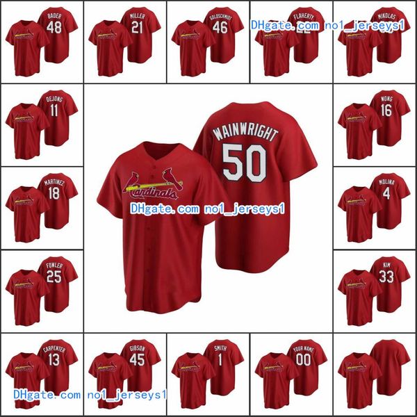 

святой луи кардиналы # 4 yadier molina 22 джек флаэрти 45 боб гибсон мужчины женщины молодежь пользовательские красный копия alternate джерс, Black