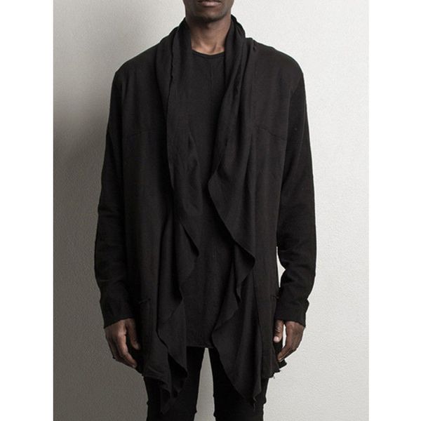 

2020 new style fashion solid men slim fit coat long sleeve casual cardigan overcoat trench with pocket, Tan;black