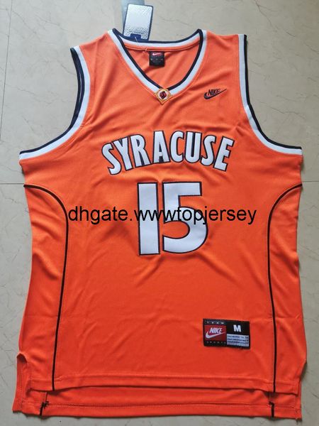 

дешевые мужские сиракузы колледжа ncaa джерси 15 # кармело энтони баскетбол трикотажные изделия - оранжевый, Red