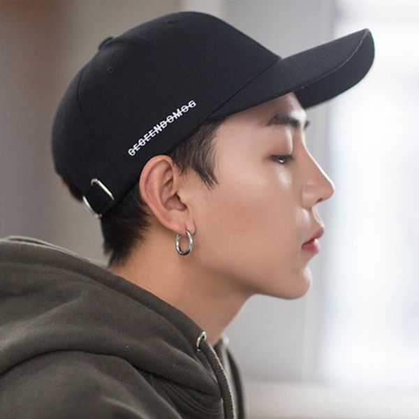 

men's fashion brand baseball hat black cap korean style sun hat casual men's baseball cap simple street, Blue;gray