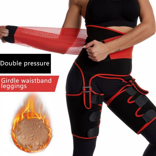 

siamese waist belts, slimming leg shaper warmer slender shaping legs belts, fat burning wraps thermo compressor belts shapers #, Black;gray