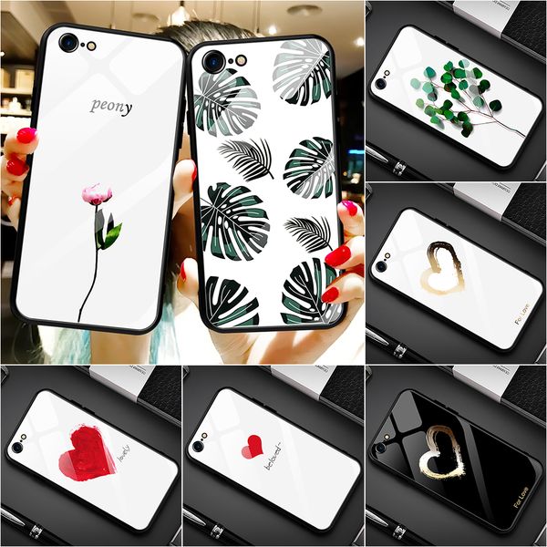 

gradient tempered glass phone case for iphone 7 8 xr x 6s 6 s 7 plus xs max 11 pro max 11 pro 11cover soft tpu edge cover luxury