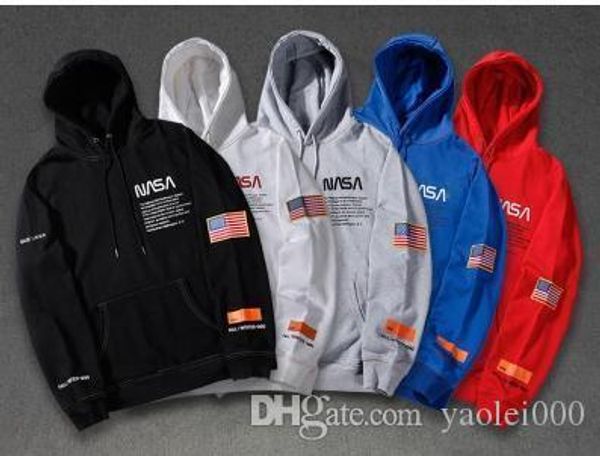 

fashion mens hoodies tide brand joint name embroidery print slim sweater men and women couples with the same paragraph, Black